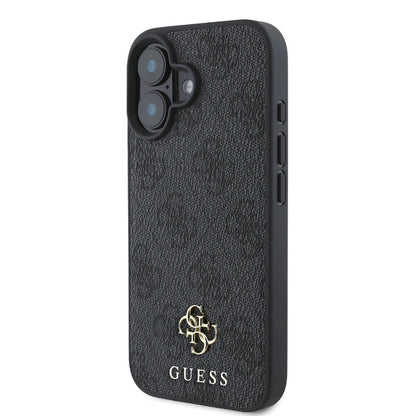 Funda MagSafe para Apple iPhone 16, Guess, 4G Classic, Negra