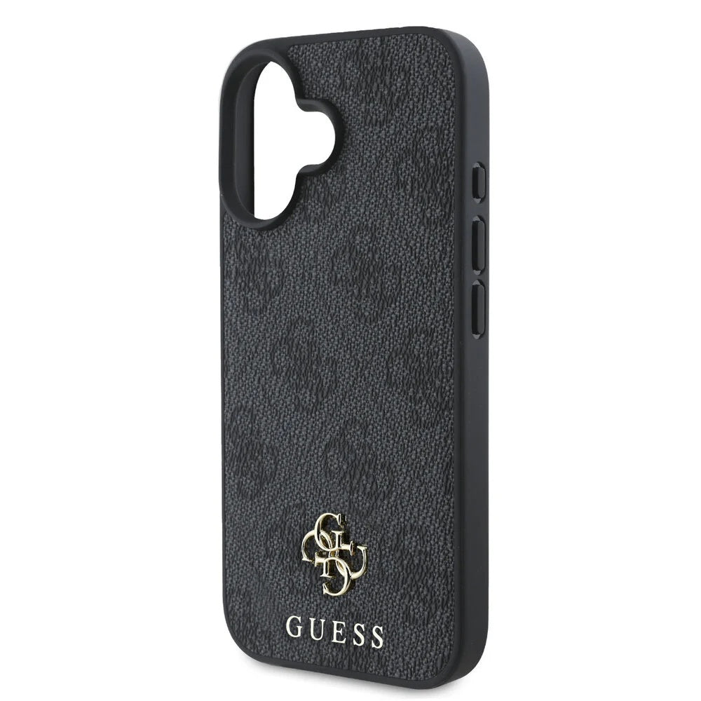 Funda MagSafe para Apple iPhone 16, Guess, 4G Classic, Negra