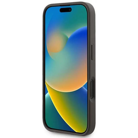 Funda MagSafe para Apple iPhone 16, Guess, 4G Ring Classic Logo, Marrón