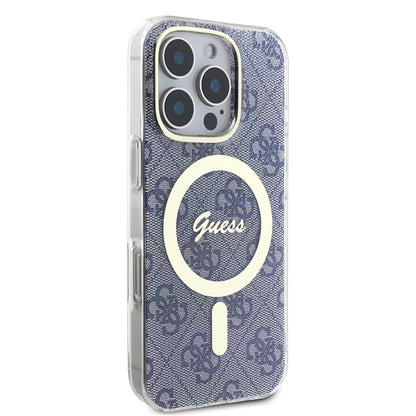 Funda MagSafe para Apple iPhone 16, Guess, IML 4G, Azul