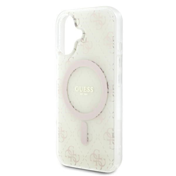 Funda MagSafe para Apple iPhone 16, Guess, IML 4G Background, Blanca