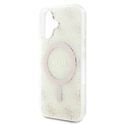 Funda MagSafe para Apple iPhone 16, Guess, IML 4G Background, Blanca