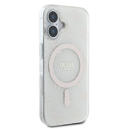 Funda MagSafe para Apple iPhone 16, Guess, IML 4G Background, Blanca