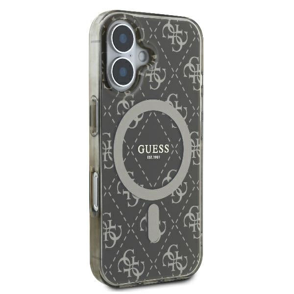 Funda MagSafe para Apple iPhone 16, Guess, IML 4G Background, Marrón