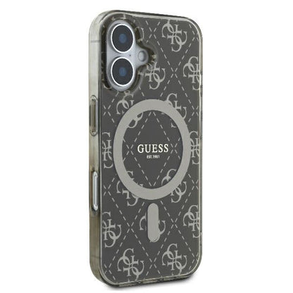 Funda MagSafe para Apple iPhone 16, Guess, IML 4G Background, Marrón