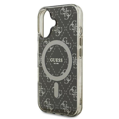 Funda MagSafe para Apple iPhone 16, Guess, IML 4G Background, Marrón