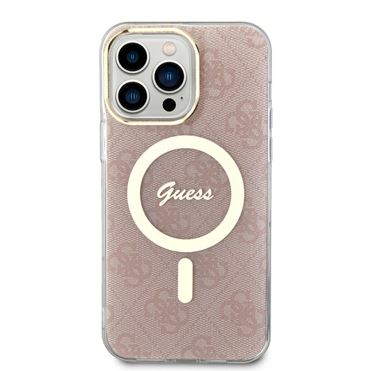 Funda MagSafe para Apple iPhone 16, Guess, IML 4G, Rosa
