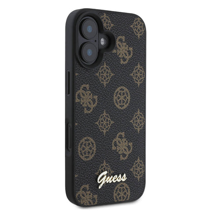 Funda MagSafe para Apple iPhone 16, Guess, Peony Script, Negra