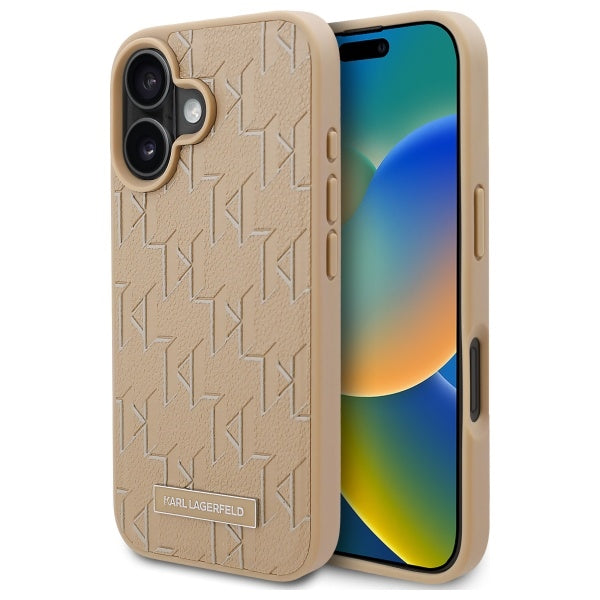 Funda MagSafe para Apple iPhone 16, Karl Lagerfeld, Hot Stamp, Beige