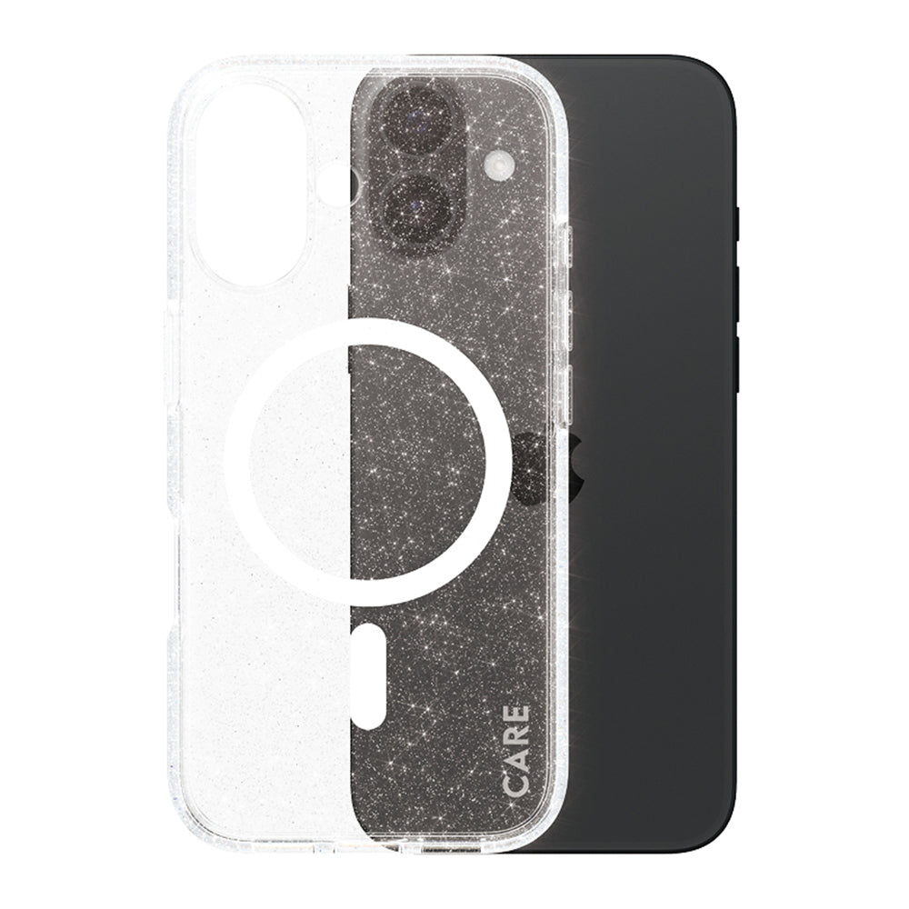 Funda MagSafe para Apple iPhone 16, PanzerGlass, Care Urban Combat Star Lit, Transparente Blanca