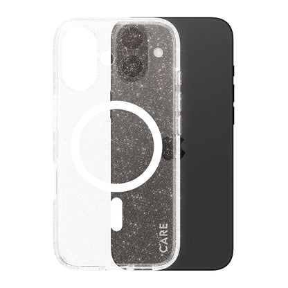 Funda MagSafe para Apple iPhone 16, PanzerGlass, Care Urban Combat Star Lit, Transparente Blanca
