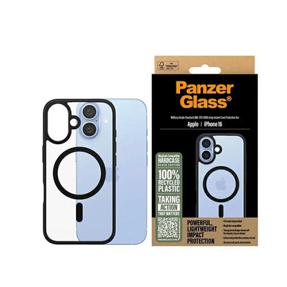 Funda MagSafe para Apple iPhone 16, PanzerGlass, Frame, Transparente Negra