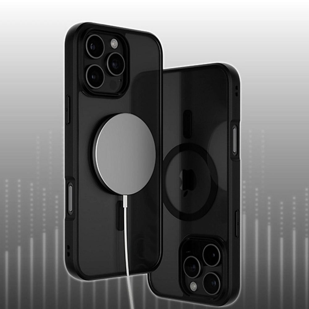 Funda MagSafe para Apple iPhone 16, PanzerGlass, Frame, Transparente Negra