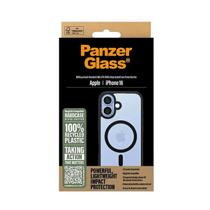 Funda MagSafe para Apple iPhone 16, PanzerGlass, Frame, Transparente Negra