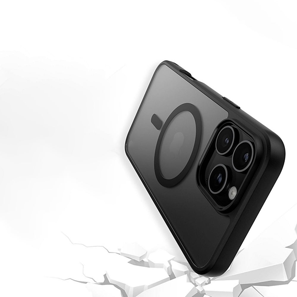 Funda MagSafe para Apple iPhone 16, PanzerGlass, Frame, Transparente Negra