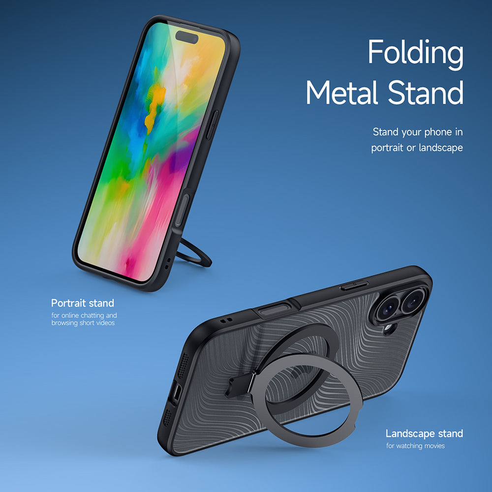Funda MagSafe para Apple iPhone 16 Plus, DUX DUCIS, Aimo Stand, Negra