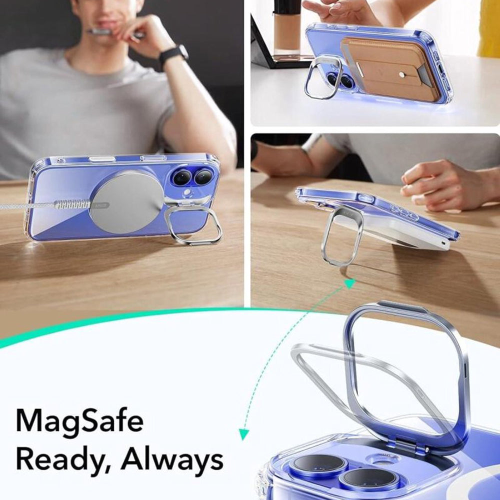 Funda MagSafe para Apple iPhone 16 Plus, ESR, Classic Hybrid Kickstand Slide, Transparente