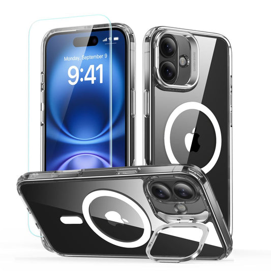 Funda MagSafe para Apple iPhone 16 Plus, ESR, Classic Hybrid Kickstand con Protector de Pantalla, Transparente