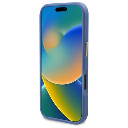 Funda MagSafe para Apple iPhone 16 Plus, Guess, 4G Logo Plate, Azul