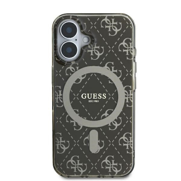 Funda MagSafe para Apple iPhone 16 Plus, Guess, IML 4G Background, Marrón