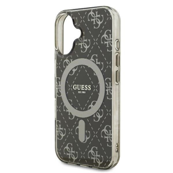 Funda MagSafe para Apple iPhone 16 Plus, Guess, IML 4G Background, Marrón