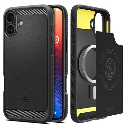 Funda MagSafe para Apple iPhone 16 Plus, Spigen, Rugged Armor, Negra Mate