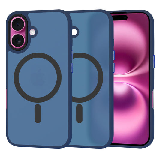 Funda MagSafe para Apple iPhone 16 Plus, Techsuit, HaloFrost, Azul Marino
