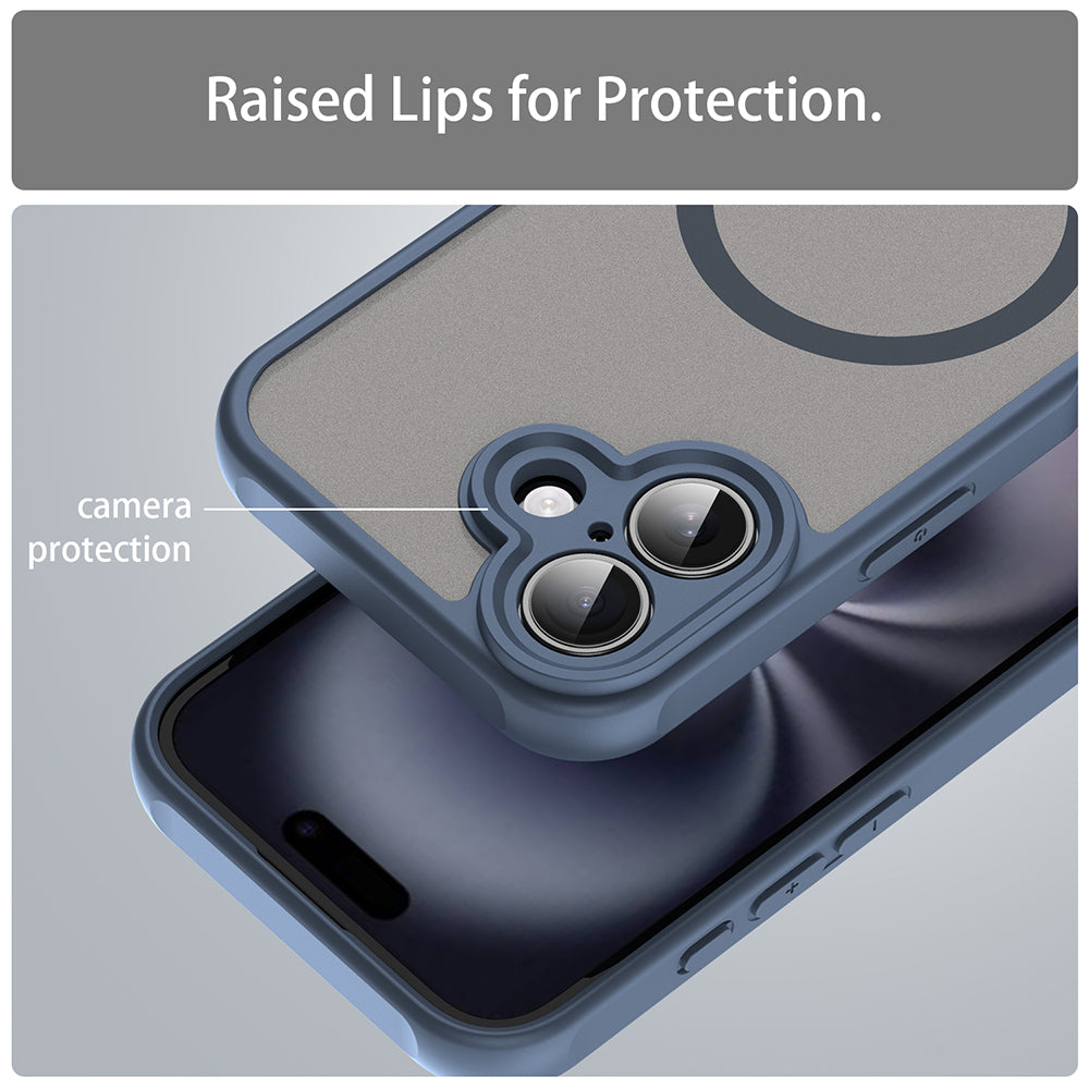 Funda MagSafe para Apple iPhone 16 Plus, Techsuit, HaloFrost II, Azul Marino