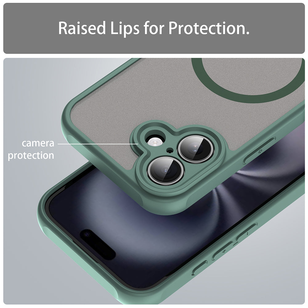 Funda MagSafe para Apple iPhone 16 Plus, Techsuit, HaloFrost II, Verde