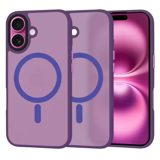 Funda MagSafe para Apple iPhone 16 Plus, Techsuit, HaloFrost, Morado Oscuro