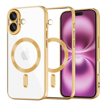 Funda MagSafe para Apple iPhone 16 Plus, Techsuit, Luxury Crystal, Dorada