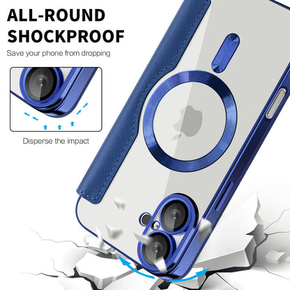 Funda MagSafe para Apple iPhone 16 Plus, Techsuit, SmartMag Book, Azul