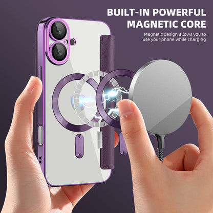 Funda MagSafe para Apple iPhone 16 Plus, Techsuit, SmartMag Book, Morado