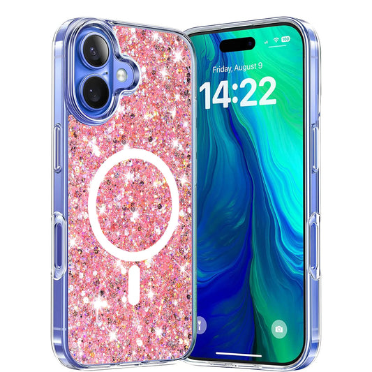 Funda MagSafe para Apple iPhone 16 Plus, Techsuit, Brillo Brillante, Rosa