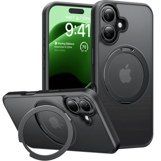 Funda MagSafe para Apple iPhone 16 Plus, Torras, Ostand Pro, Negra