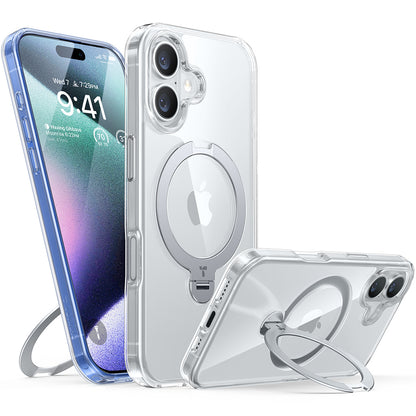 Funda MagSafe para Apple iPhone 16 Plus, Torras, Ostand Spin, Transparente