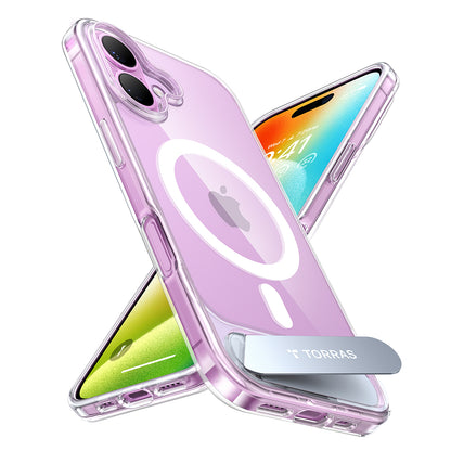 Funda MagSafe para Apple iPhone 16 Plus, Torras, Pstand, Transparente