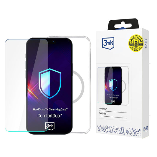 Funda MagSafe para Apple iPhone 16 Pro, 3MK, ComfortDuo, Transparente