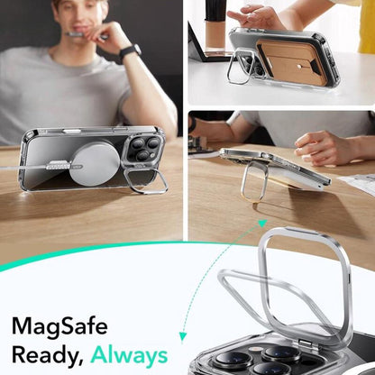 Funda MagSafe para Apple iPhone 16 Pro, ESR, Classic Hybrid Kickstand Slide, Transparente
