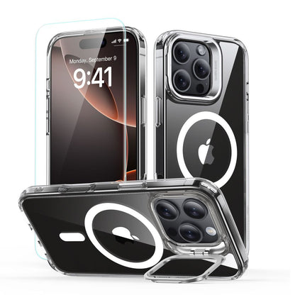 Funda MagSafe para Apple iPhone 16 Pro, ESR, Classic Hybrid Kickstand con Protector de Pantalla, Transparente