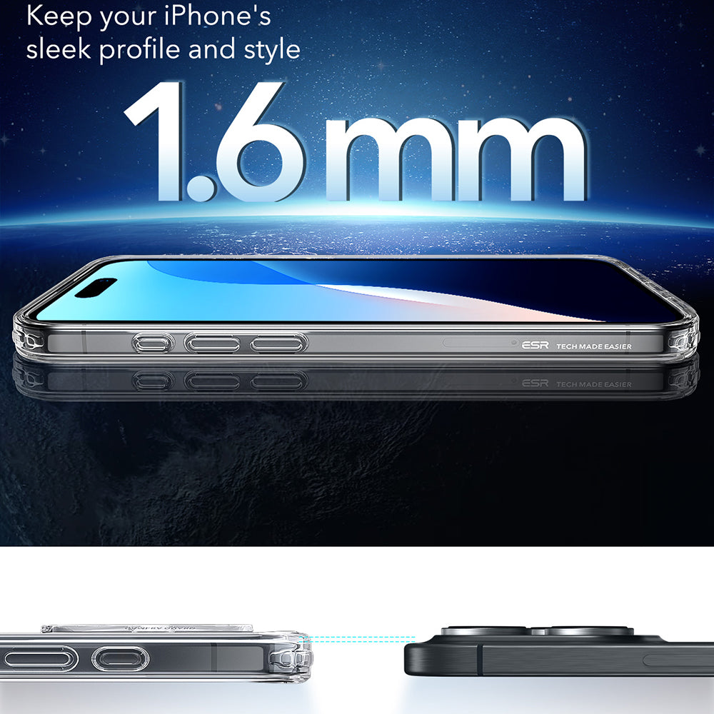 Funda MagSafe para Apple iPhone 16 Pro, ESR, Classic Hybrid, Transparente