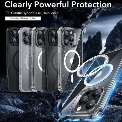 MagSafe Case for Apple iPhone 16 Pro, ESR, Classic Hybrid, Satin Transparent