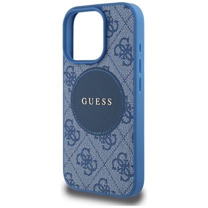 Funda MagSafe para Apple iPhone 16 Pro, Guess, 4G Circle Classic Logo, Azul