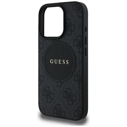 Funda MagSafe para Apple iPhone 16 Pro, Guess, 4G Circle Classic Logo, Negra