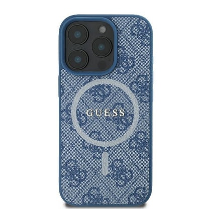 Funda MagSafe para Apple iPhone 16 Pro, Guess, 4G Ring Classic Logo, Azul