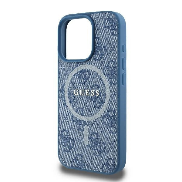 Funda MagSafe para Apple iPhone 16 Pro, Guess, 4G Ring Classic Logo, Azul