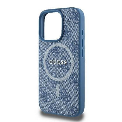 Funda MagSafe para Apple iPhone 16 Pro, Guess, 4G Ring Classic Logo, Azul