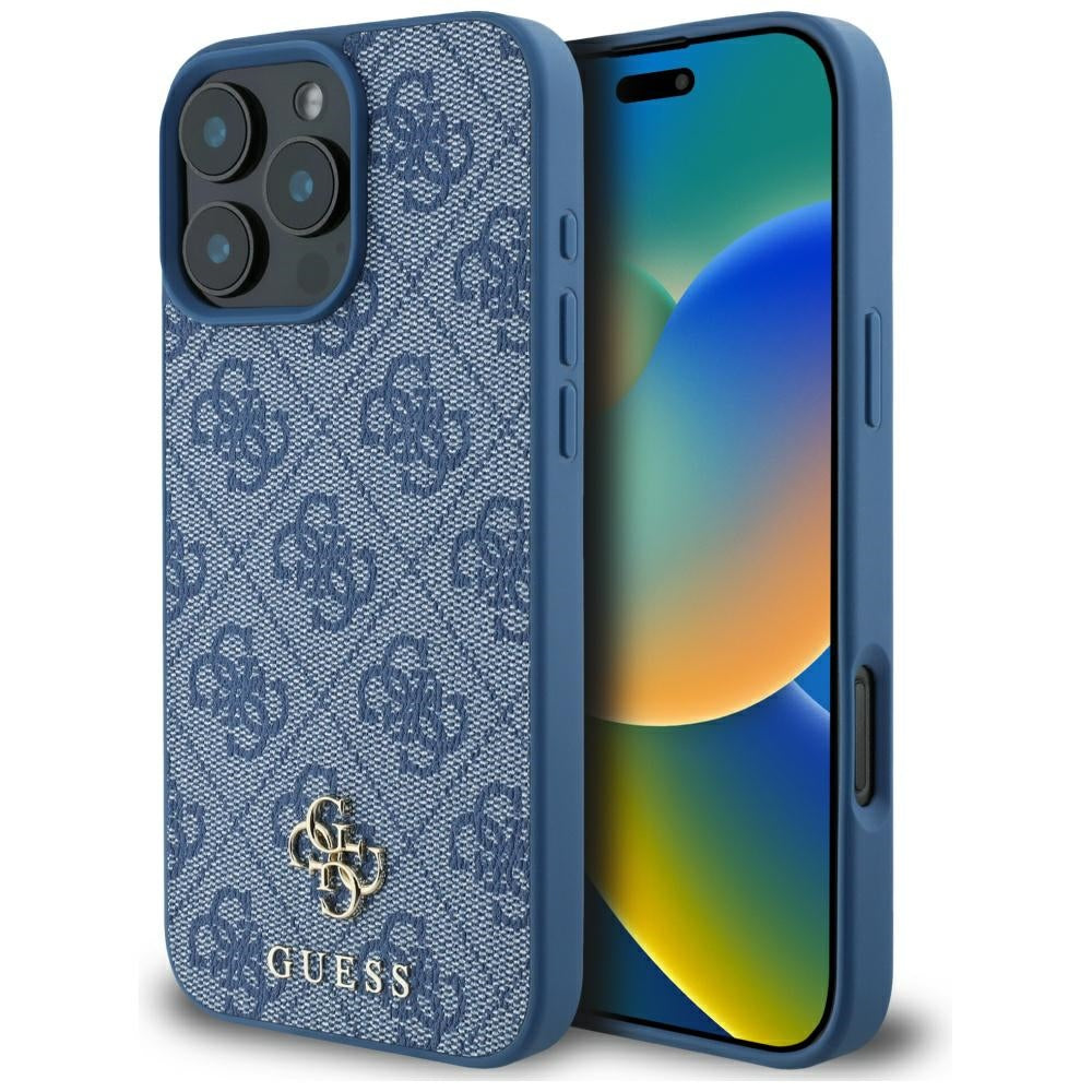Funda MagSafe para Apple iPhone 16 Pro, Guess, 4G Small and Classic Logo, Azul