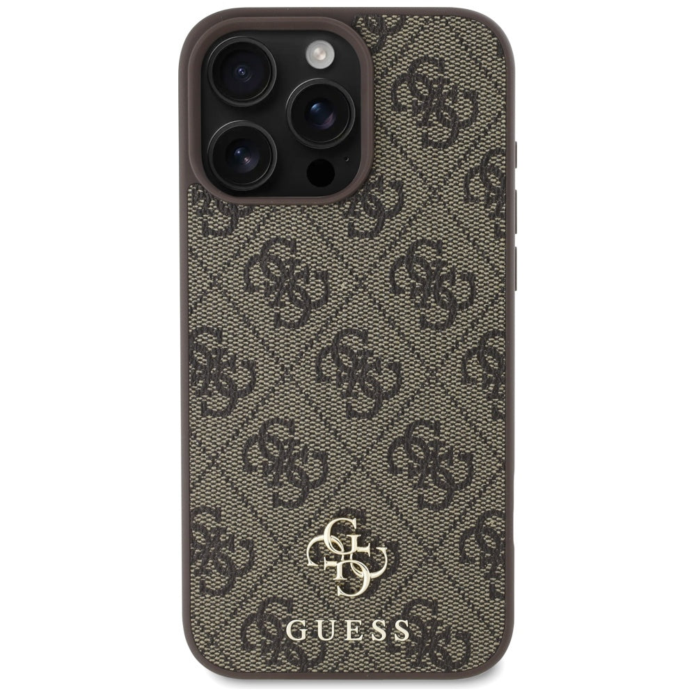 Funda MagSafe para Apple iPhone 16 Pro, Guess, 4G Small and Classic Logo, Marrón
