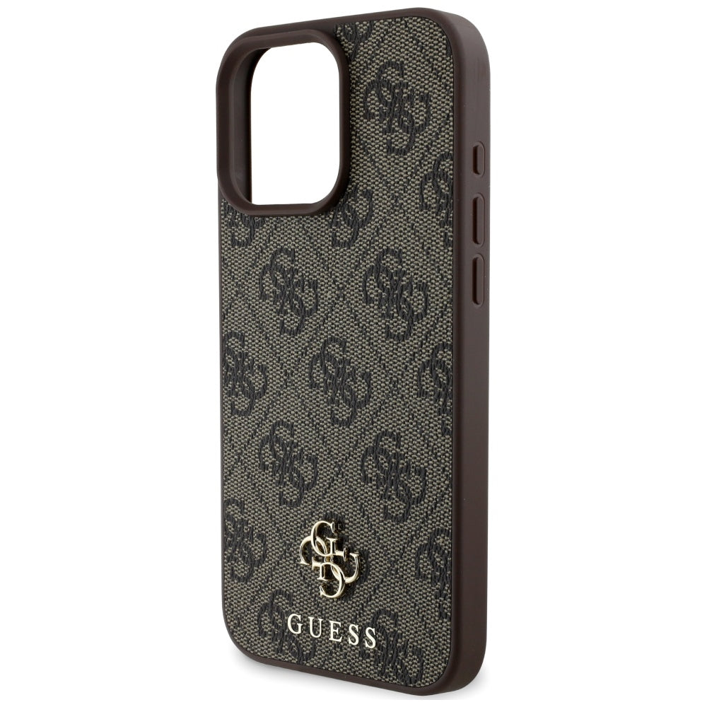 Funda MagSafe para Apple iPhone 16 Pro, Guess, 4G Small and Classic Logo, Marrón
